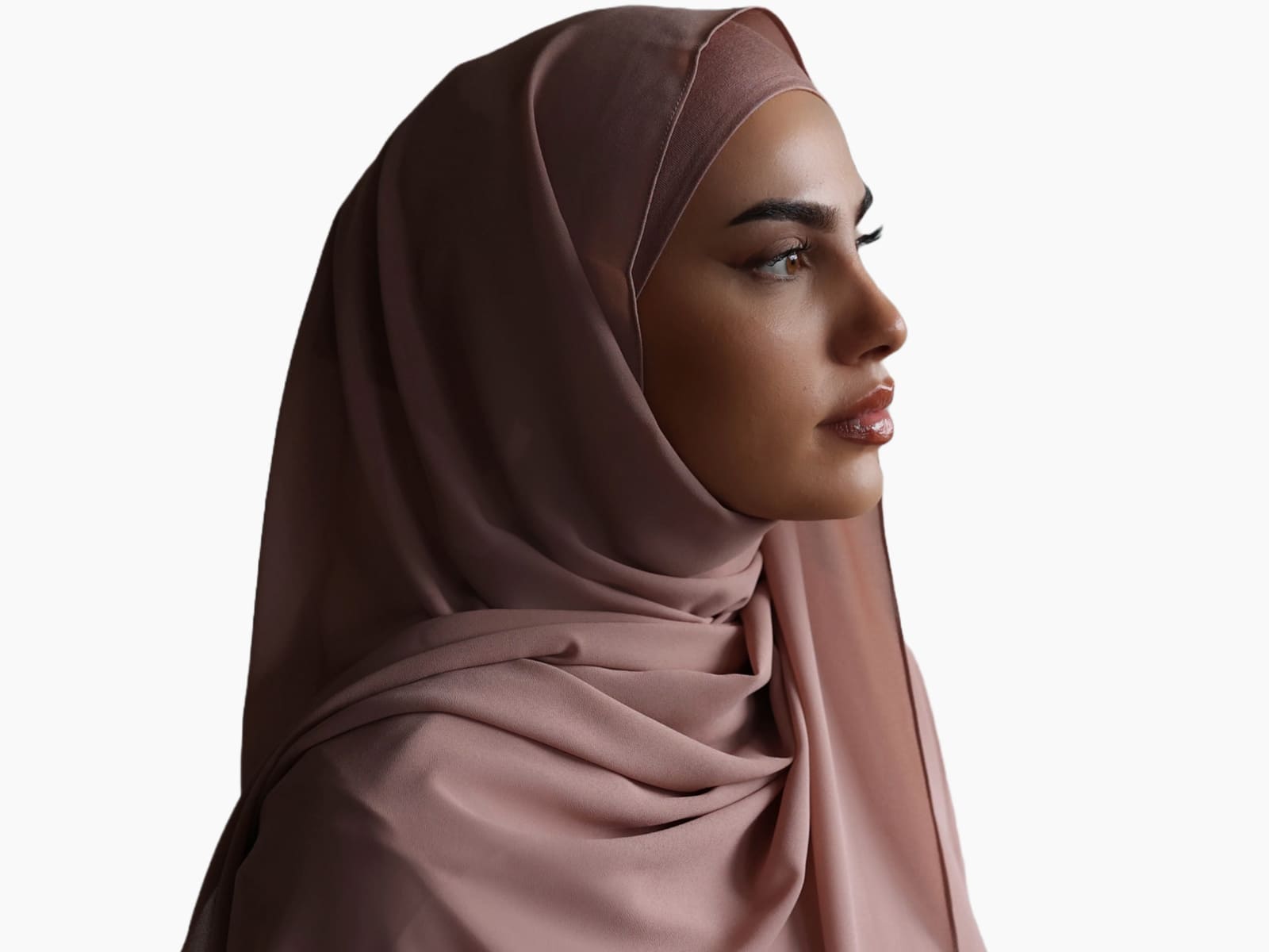 Premium Chiffon Hijab Set - Dusty Pink