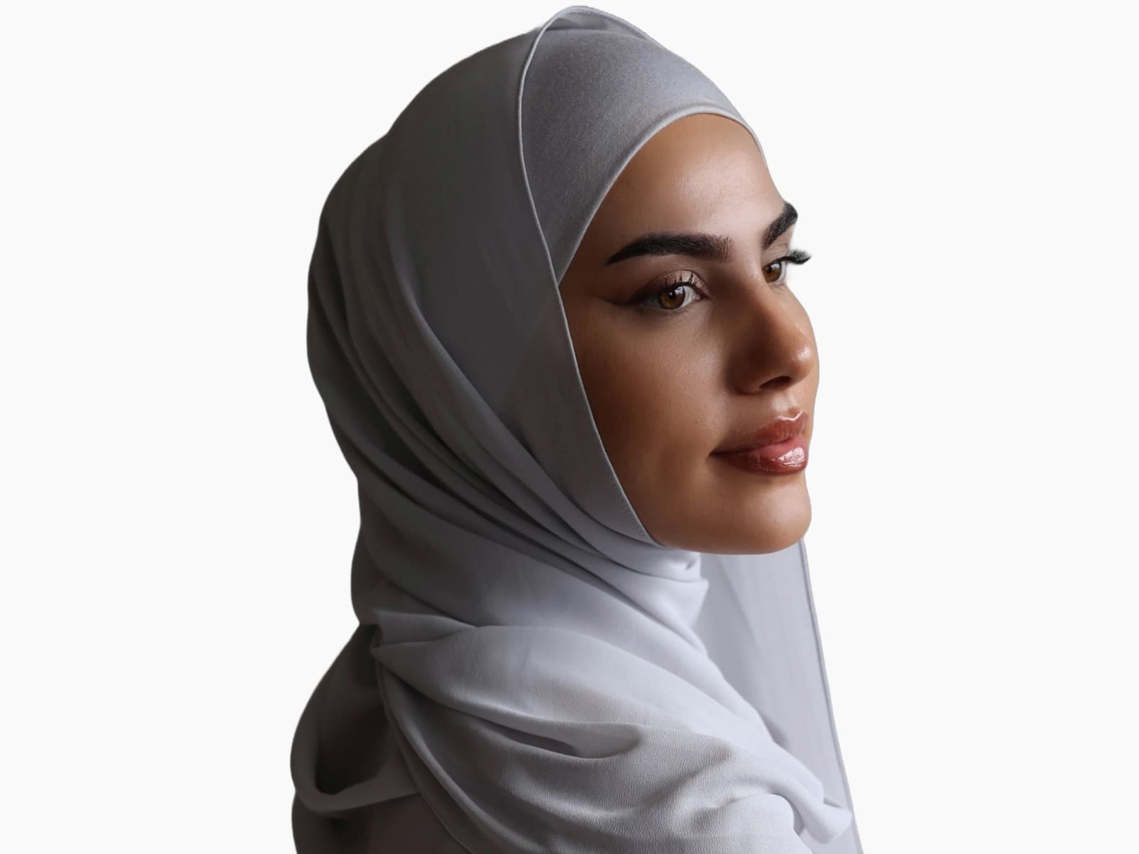 Premium Chiffon Hijab Set - Light Grey