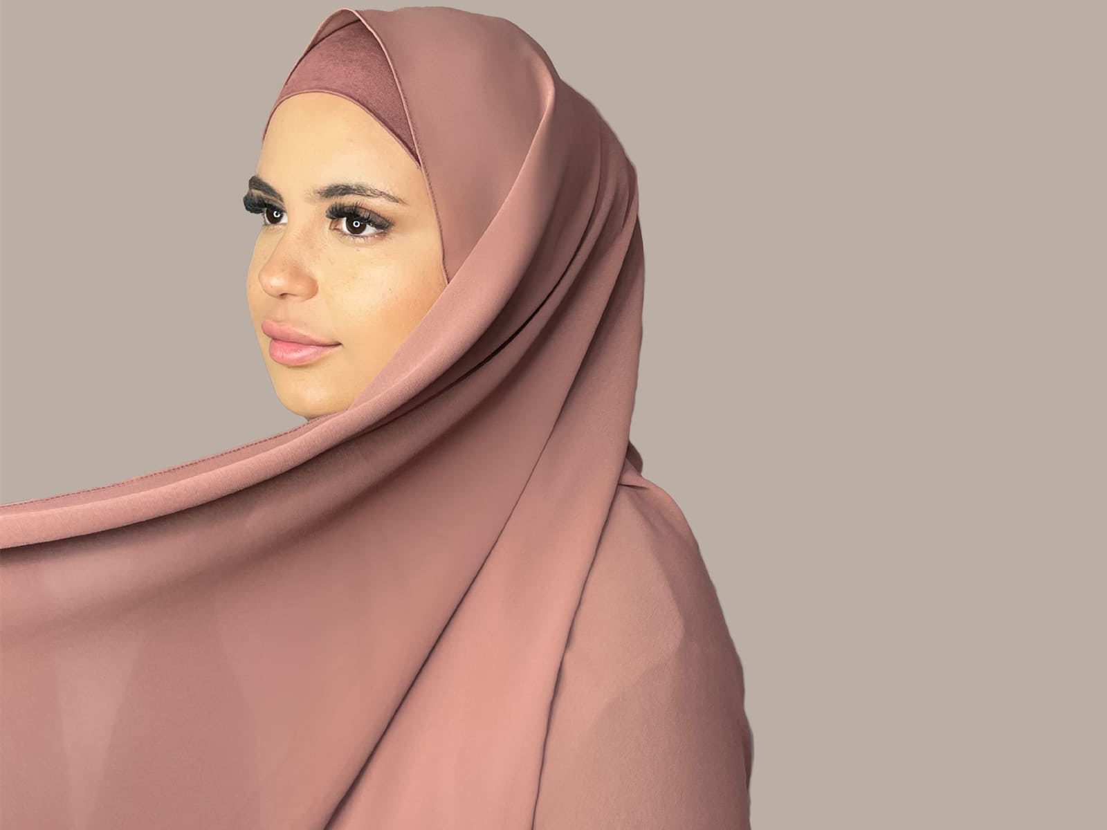 Premium Chiffon Hijab Set - Berry