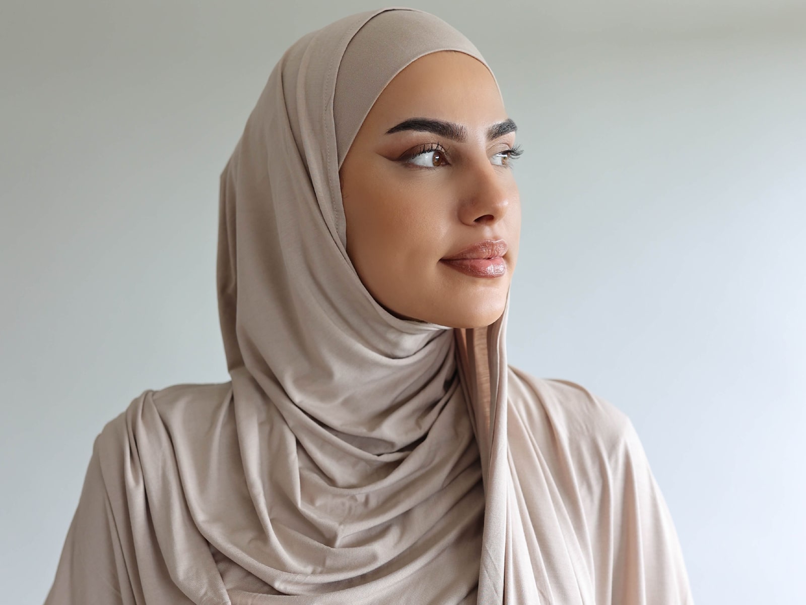 Premium Jersey Hijab Set - Latté