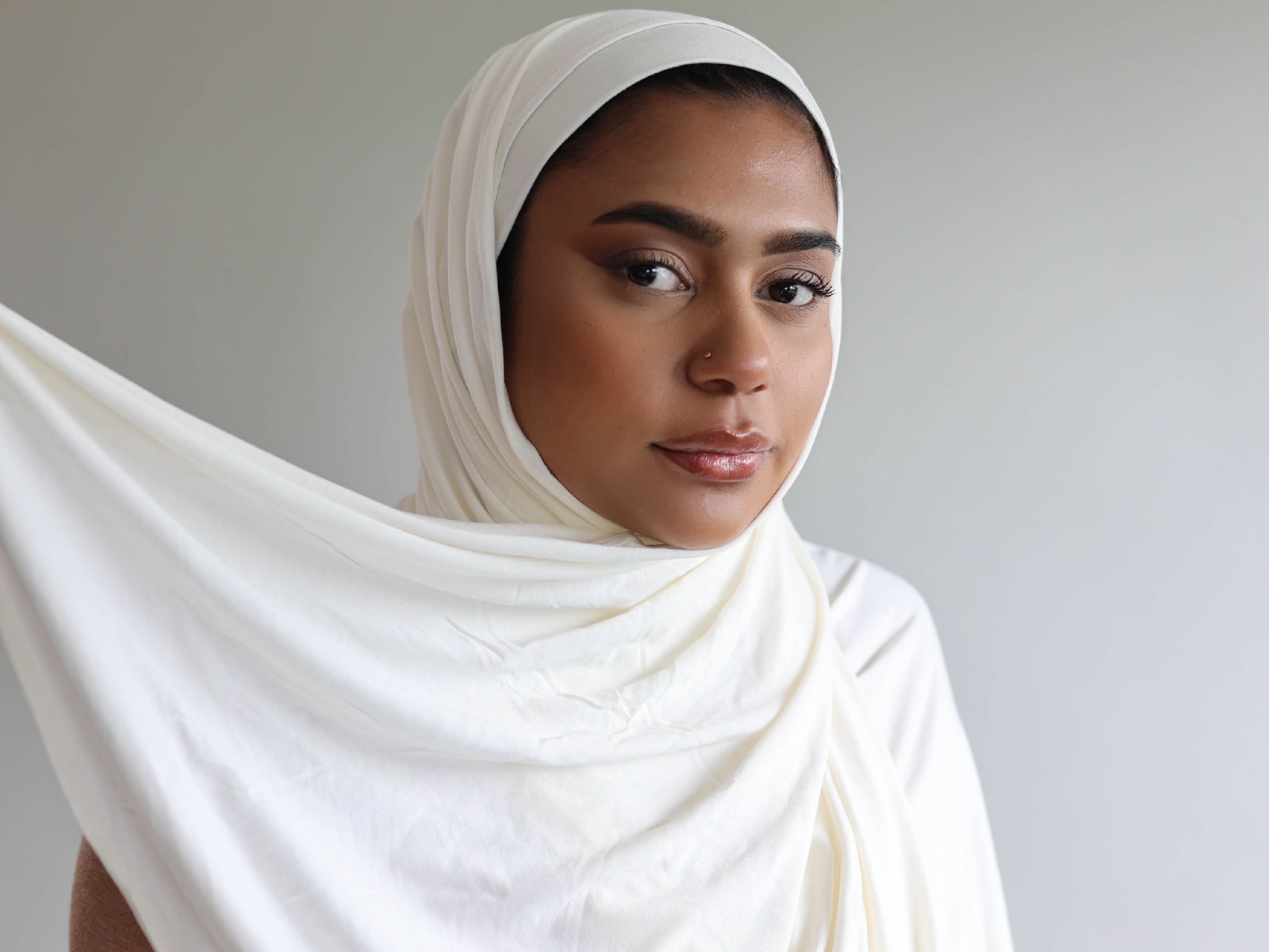 Premium Jersey Hijab Set - Creme